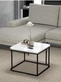 Resim Uslucan Alışveriş Orta Sehpa Tekli Damla Beyaz Çok Renkli 