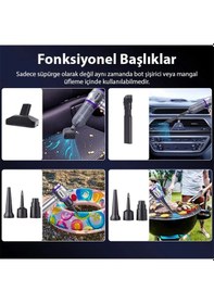 Resim Miaxtreme 17.000pa Güçlü Portatif Vakumlu Kablosuz Üflemeli Mini Araç Süpürgesi 