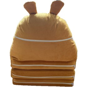 Resim annebebektasarım Katlanabilir Bebek-çocuk Koltuğu Sandalye Portatif Yatak Puf Hardal Panda 