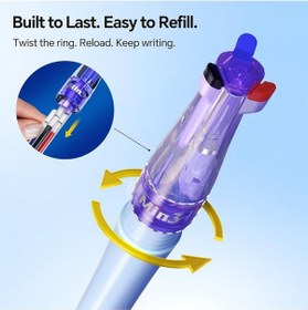 Resim 0,5 Mm 3'ü Bir Arada Tükenmez Kalem Mavi Siyah Kırmızı Writech W-6254 