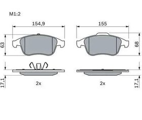 Resim BOSCH 0986494401 | Renault Grand Scenic 3 1.5 dCi Ön Fren Balata 