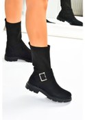 Resim Fox Shoes Siyah Triko Deri Kadın Bot L583182409 Siyah 