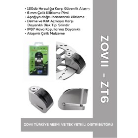 Resim ZOVII ZOVII Zt6 | Gri 120 Db Alarmlı Motosiklet Disk Kilidi - Hatırlatma Kablolu Çelik Güvenlik Kilidi 