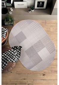 Resim Enti Bonn 8806 Krem Oval Iskandinav Halı Salon Halısı Kesme Halı Yolluk Krem 