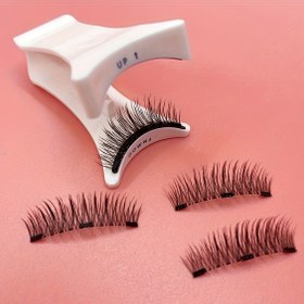 Resim 4 adet Uygulayıcı ile Manyetik Sahte Kirpik Şeritleri - Tekrar Kullanılabilir, Yapıştırıcı Gerektirmez, Profesyonel Makyaj Aksesuarı, Alkol İçermeyen, Kokusuz Plastik Malzeme, Kirpik Toplama ve Uygulama için Mükemmel, Kirpik Uzmanlığı, Kirpik Uygulama|Manyetik Kirpik Şeritleri|Tekrar Kullanılabilir Kirpik Şeritleri, Kirpik Uzatmaları 