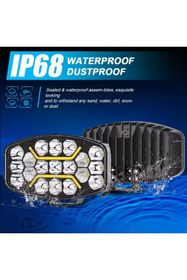 Resim Dijipazar 10'' Beyaz-Turuncu LED Çalışma Lambası Uyumlu Spot Projektör + Tır Kamyon Road 12-24Volt (1 ADET) 