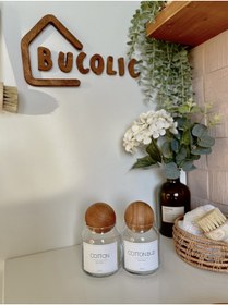 Resim BUCOLIC 2’li Ahşap Kapaklı Cam Pamukluk Seti / Cotton- Cotton Bud 