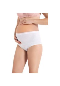Resim Arma Yıldız 5'li Paket Beyaz Kadın Pamuklu Likralı Yüksek Bel Hamile Lohusa Külot Beyaz 