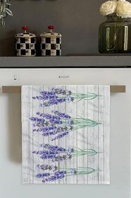 Resim Mor Lavanta Desenli Fırın Mutfak Havlusu 30X50Cm 