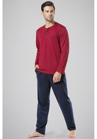Resim Pierre Cardin 5454 Erkek Uzun Kollu Pijama Takımı-bordo Bordo 