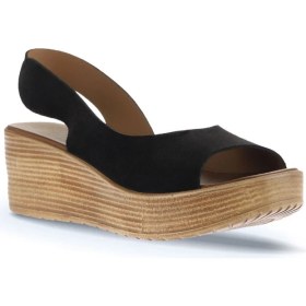 Resim Bueno Shoes Siyah Alf Süet Kadın Dolgu Topuklu Sandalet 01WA4702 01WA4702 