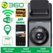 Resim 360+ G300H Pro 2K QHD ADAS Wifi + GPS 140° Geniş Açı Gece Görüşlü Akıllı Araç İçi Kamera 360+