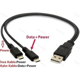 Resim Micro Usb Y Kablo Data Power Çevirici 4378A Dönüştürücü Adaptör 2 