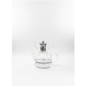 Resim İndüksiyon Tabanlı Cam Çaydanlık Takımı Şeffaf 