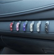 Resim Gaojunshop01 Siyah 4 Adet Kristal Araç Çengeli Dayanıklı Plastik Anahtar Usb Kablosu Askılık 
