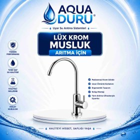 Resim Aqua Duru Su Arıtma Cihazı Lüks Krom Musluk Tüm Markalara Uyumludur 