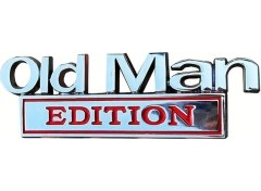 Resim Chuangyinshop 1 Adet Komik Yaşlı Adam 3d Emblem Yapıştırma Gümüş Kırmızı Araç Çıkartması 