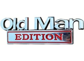 Resim Chuangyinshop 1 Adet Komik Yaşlı Adam 3d Emblem Yapıştırma Gümüş Kırmızı Araç Çıkartması 