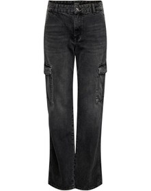 Resim Only 15315738 Onljune Hw Cargo Dnm Dot117 Kadın Jean Pantolon Washed Black 