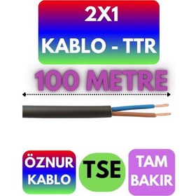 Resim Öznur 2x1 Ttr Kablo Siyah Metre Seçenekli - 100 Metre 