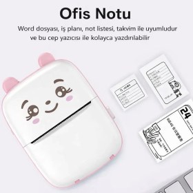 Resim TeknolojiSA Mini Bluetooth Termal Yazıcı Çocuk Fotoğraf ve Not Yazıcı Taşınabilir Cep Yazıcısı 