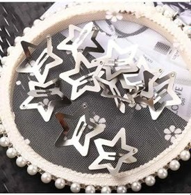 Resim Gümüş Rengi Çok Şık Yıldızlı Çıtçıtlı Saç Tokası 10'lu (3cm) Metalik Tek Ebat 