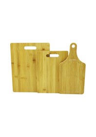 Resim 3 Boy Set Ahşap Bambu Kesim Panosu 16x22 - 20x28 - 25x33cm Çok Renkli 