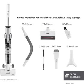 Resim Karaca Aquaclean Pet 3In1 Kablosuz Islak&Kuru Dik Süpürge, Paspas Ve El Süpürgesi 