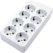 Resim 8 Li Kablosuz Grup Priz - Topraklı Klemensli, 16A 250V, 2p+N, Yerli Üretim, Kablosuz Uzatma Priz (Ürün Kodu: 980100) 