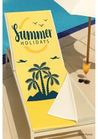 Resim Yetişkin Unisex 70x140 Cm Yaz Desenli Plaj ,deniz , Banyo Havlusu Ocean Sarı 