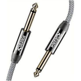 Resim Chuangyinshop 6.35mm Enstrüman Kablosu 2.4m Erkek Erkek Nylon Örgül Çinko Alaşım 