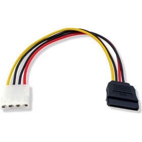Resim Molex 4 Pin Dişi Power To Sata 15 Pin Dişi Power Çevirici Kablo 30 Cm 