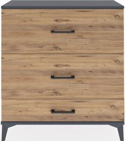 Resim Arges Şifonyer 3 Çekmeceli 88x30x96 Antrasit-çam Antrasit 