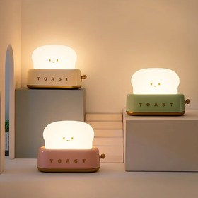 Resim Pembe Sevimli LED Tost Masa Lambası 