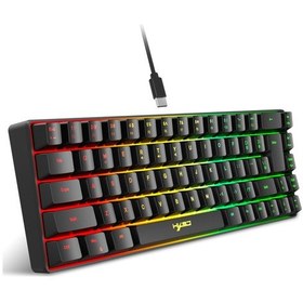 Resim Hxsj V200 Kablosuz Rgb Arka Işık Mekanik Klavye 68 Tuşlu, Kablolu Uzunluk: 1.7m Kırmızı 