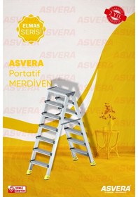 Resim Yakut Serisi 7+7 Alüminyum Çift Çıkışlı Merdiven Ev, Bahçe Ve İş Yerleri İçin Güvenli Çözüm 1 Adet 