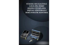 Resim Mercansa Bileklikli Amoled Ekran Akıllı Saat ve Dijital Göstergeli Kablosuz Bluetooth Kulaklık Anc/ Enc 