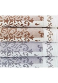 Resim 4 Adet Emily El-yüz Havlusu Kahve/gri %100 Pamuk Gri - Pudra 