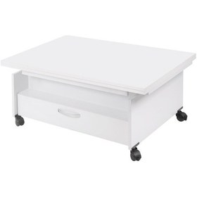 Resim Akıllı Sihirli Laptop Sehpa Yemek Masası Sehpa 2 Çekmeceli Beyaz 