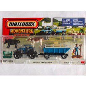 Resim Matchbox Adventure Pack Dirtstroyer Mbx Farm Trailer Çiftlik Traktör Mavi 