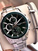 Resim Lee Cooper Premium Nişanve Damatlara Özel 2 Yıl Garantili 5 Atm Erkek Kol Saati+bileklik E.08249.300 Gümüş 