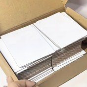 Resim 10 adet Mat Bitişli Çift Taraflı Beyaz Karton - 400g, 7.4x10.5cm (2.95x4.13 İnç) Fotoğraf ve Kimlik Rozetleri için, Ofis ve Okul Malzemeleri 