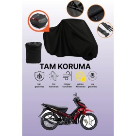 Resim Dokaca Siyah Arka Çanta Uyumlu Tvs Ntorq 125 Uyumlu Motosiklet Brandası, Koruyucu Örtü 