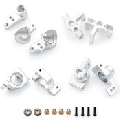 Resim Samdoo Alüminyum Direksiyon Kupa Ve C Hub Seti - Wltoys 1/14 144001 İçin Ön-arka Aksiyel Geliştirilmiş Aksesuar Gümüş 