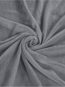 Resim Keten Görünümlü Ekstrafor Büzgülü Gri Yüksek Kalite Tül Perde GRİ 