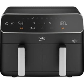 Resim Çift Hazneli Az Yağlı Hava Fritözü, Siyah, Sağlıklı ve Pratik Pişirme Cihazı 