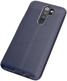 Resim Aksesuarcim Xiaomi Redmi Note 8 Pro için Kılıf Silikon Deri Görünümlü Lacivert 