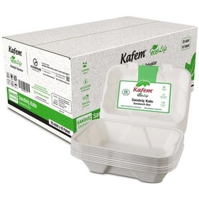 Resim Kafem Ekolojik Sandviç Kapaklı Tabak 25 Li X 10 Paket Koli 