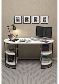 Resim Çalışma Masası 140 Cm Bilgisayar Masası Çok Amaçlı Makyaj Masası Ofis Masası Yemek Masası Beyaz Beyaz 