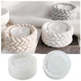 Resim Singree Geri Kullanıma Uygun Örgü Desenli Silikon Kalıp - Mumluk, Mini Çiçek Potu Ve Dekoratif Ürünler İçin El Sanatı Aracı 6.1x3.1 Cm 
